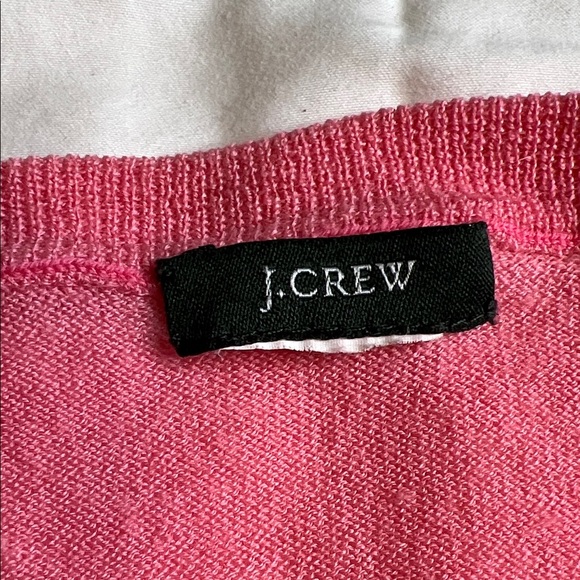 J.Crew Pink V-Neck Cardigan Sweater – Lightweight Pearl Button - Picture 3 of 7